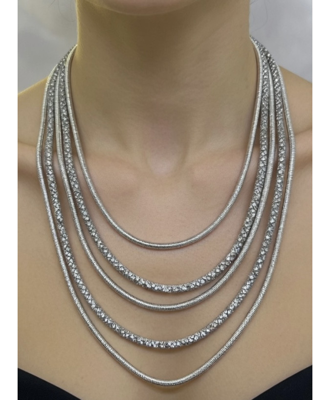 Naszyjnik kaskadowy srebrny