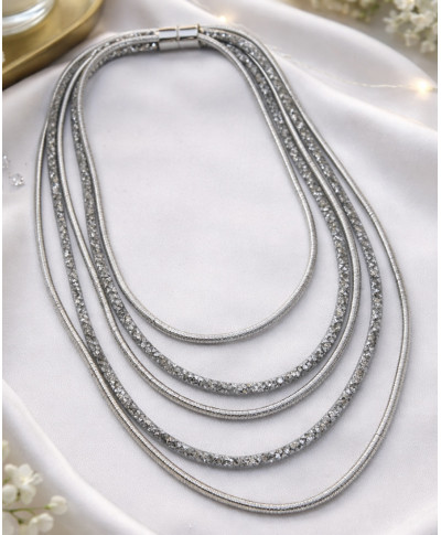 Naszyjnik kaskadowy srebrny