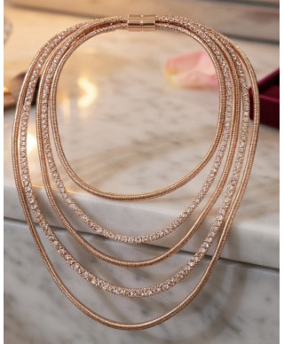 Kaskadowy naszyjnik w kolorze różowego złota