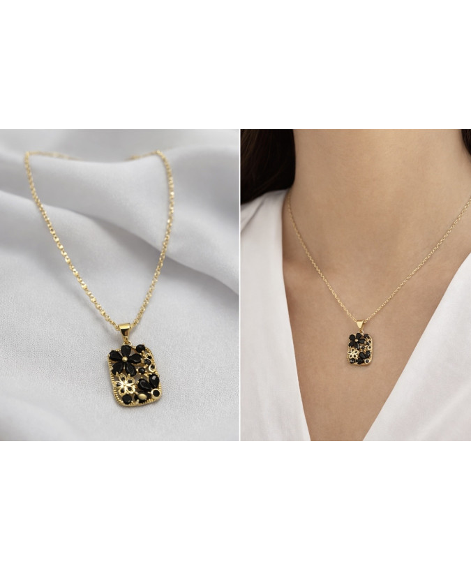 Naszyjnik wisior z czarnym motywem