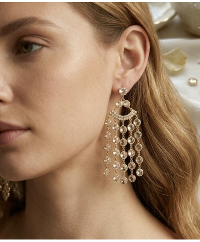 Kolczyki złote długie kryształki