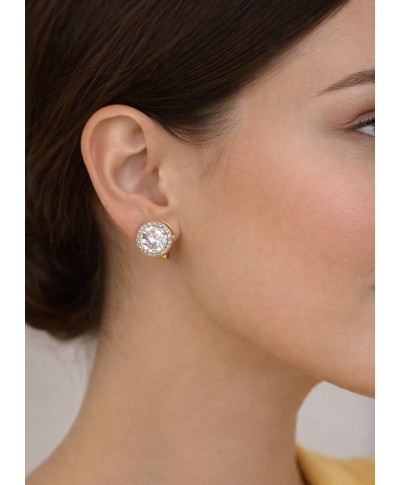 Eleganckie klipsy stal złocona