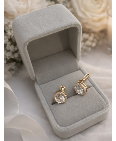 Eleganckie klipsy stal złocona