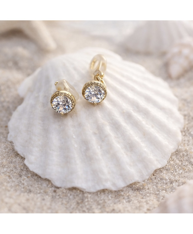 Eleganckie klipsy z cyrkonią