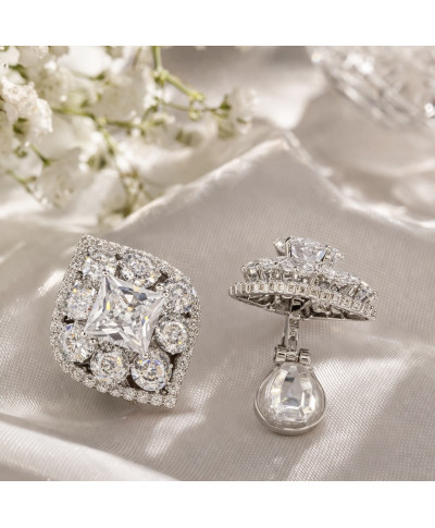 Eleganckie klipsy ze stali chirurgicznej z kryształami