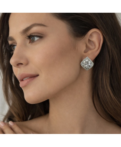 Eleganckie klipsy ze stali chirurgicznej z kryształami