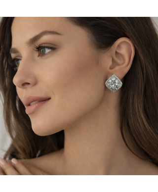 Eleganckie klipsy ze stali chirurgicznej z kryształami