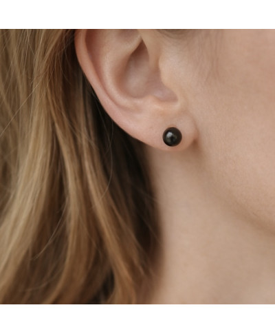 Kolczyki czarne kulki błyszczące