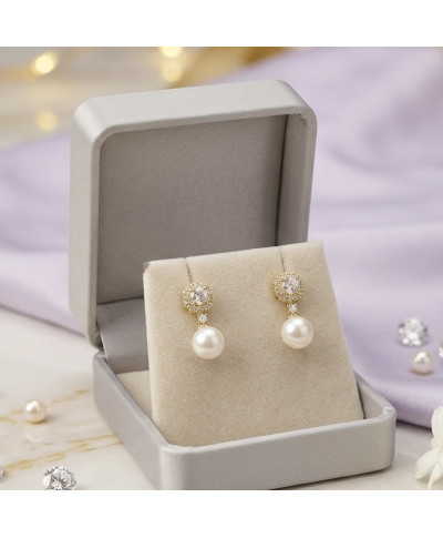 Klipsy z perłą - stal chirurgiczna