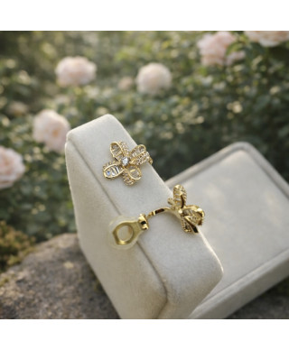 Subtelne klipsy cyrkonie w złotej oprawie