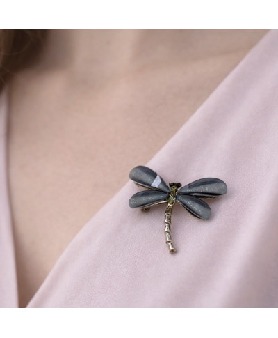 Broszka ważka grafitowa