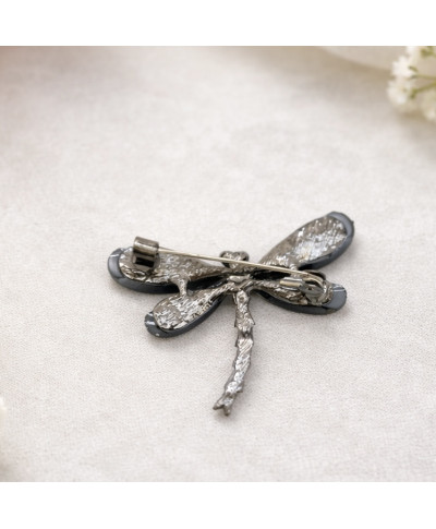 Broszka ważka grafitowa