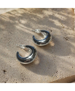 Srebrne Kolczyki Koła Typu Chunky – Stal Chirurgiczna