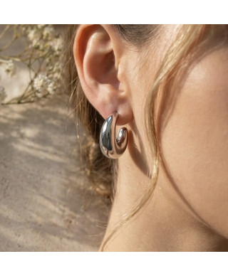 Srebrne Kolczyki Koła Typu Chunky – Stal Chirurgiczna