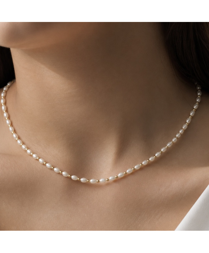 Naszyjnik z białej perły -choker