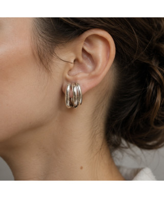Klipsy srebrne potrójne koła