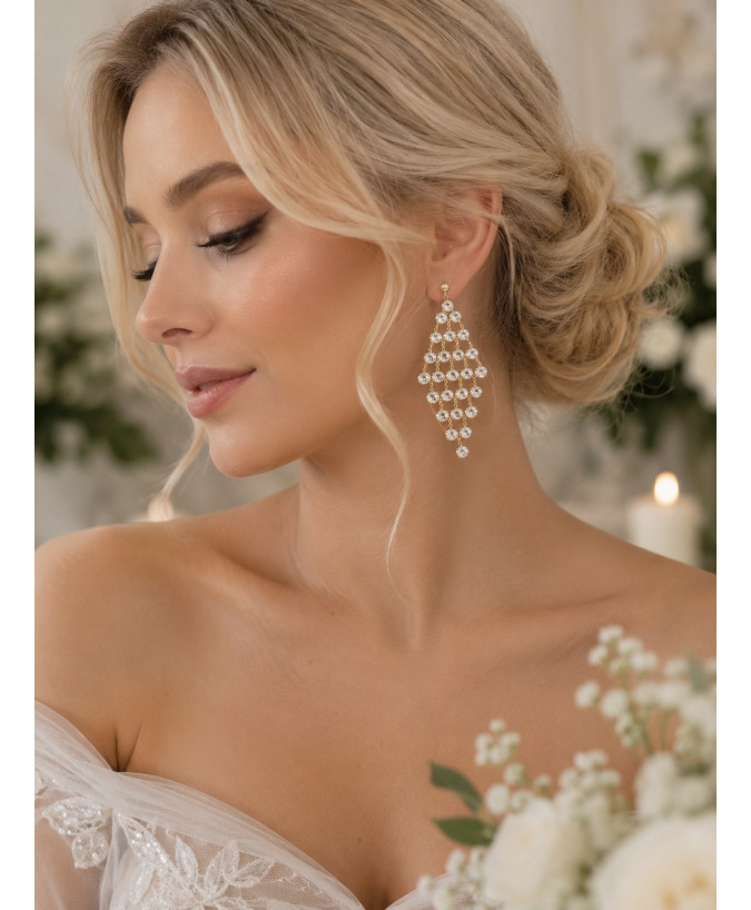 Eleganckie kolczyki wiszące z kryształami –