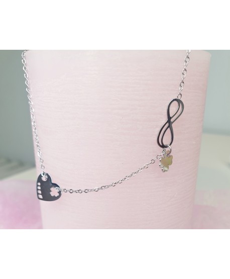 Bransoletka celebrytka stal serce nieskończoność