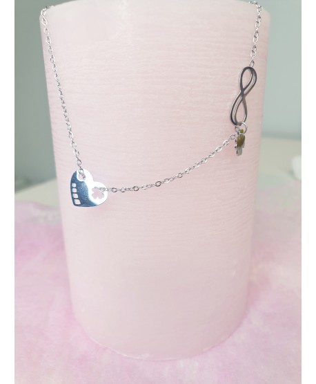 Bransoletka celebrytka stal serce nieskończoność