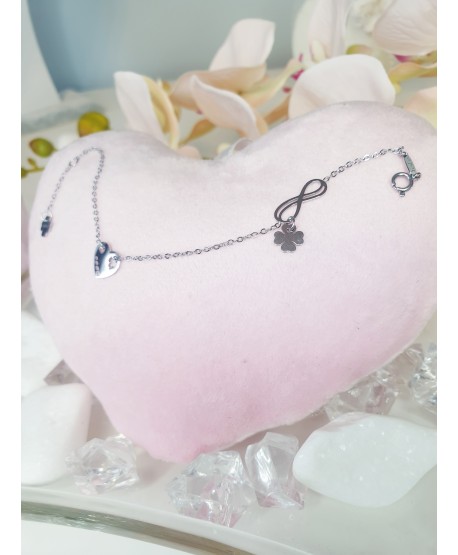 Bransoletka celebrytka stal serce nieskończoność