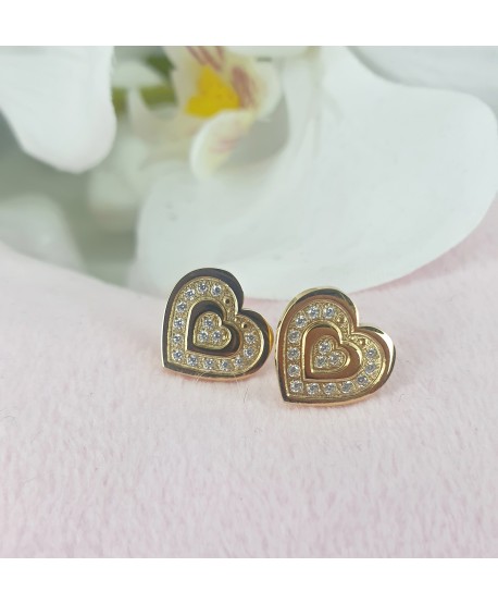 Kolczyki stal złote serca