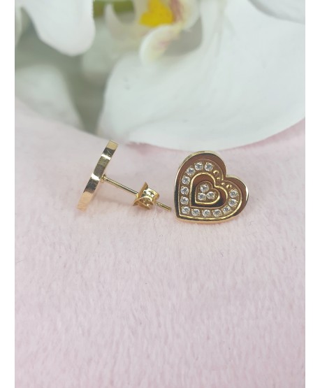 Kolczyki stal złote serca