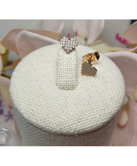 Kolczyki stal pikselowe serca