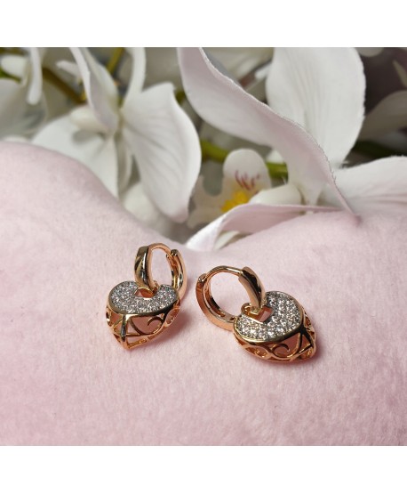 Kolczyki stal wiszące serduszka