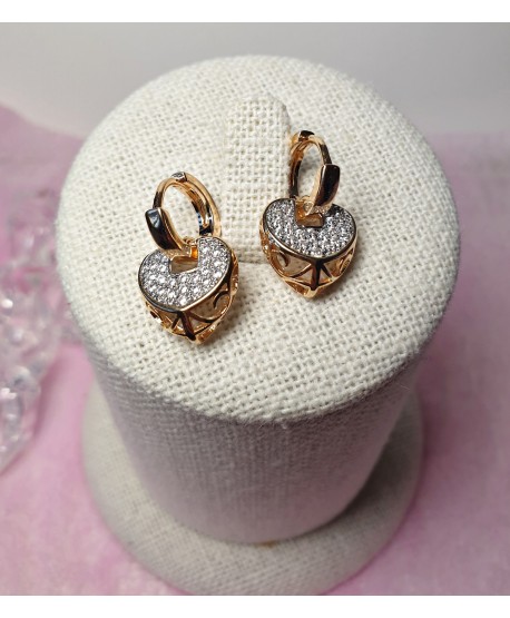 Kolczyki stal wiszące serduszka