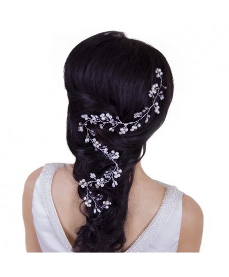 Ozdoba do włosów długa kryształki perełki