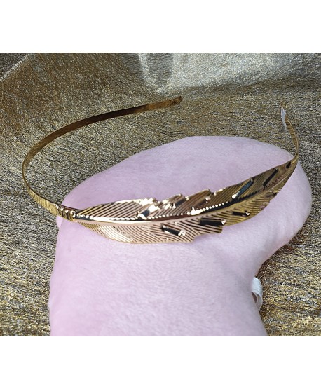 Opaska z liściem srebrna i złota