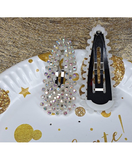 Spinka ozdobna z kryształkami trójkątna