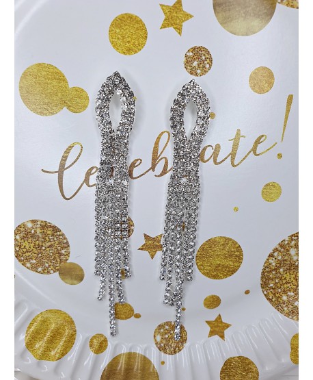 Kolczyki srebrne dżety z łezką