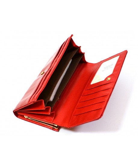 Portfel damski lakierowany czerwony czarny