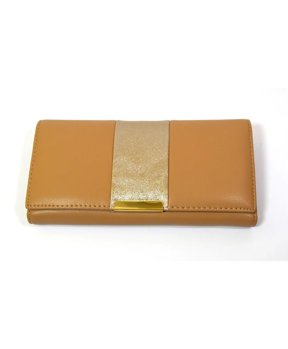 Portfel damski ze złotą wstawką