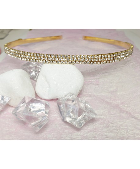 Opaska ozdobna dżetowa srebrna złota