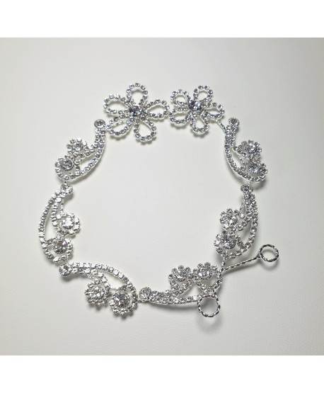 Ozdoba na druciku srebrna z kwiatkami