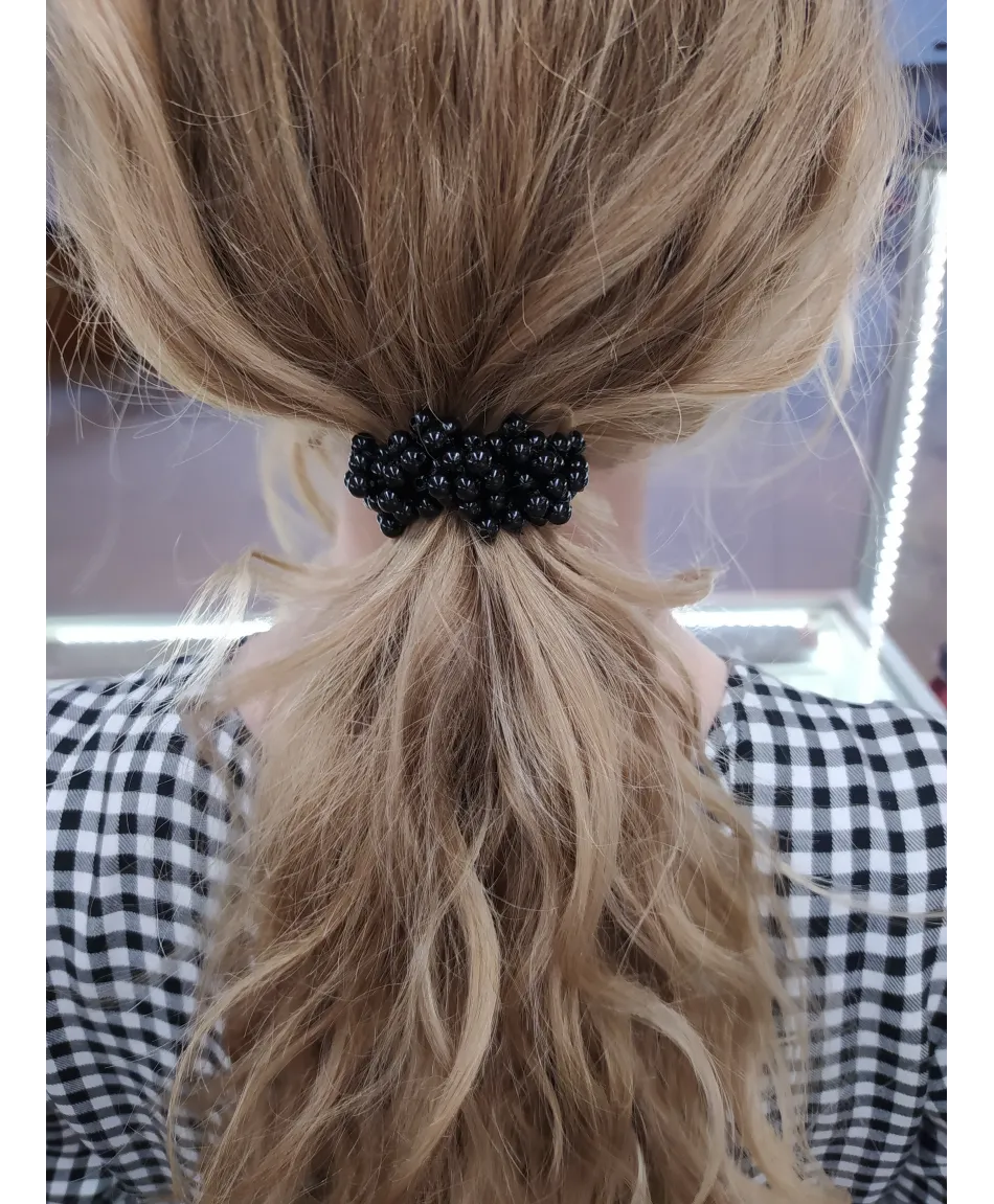 Gumki do włosów z perełkami na niteczkach