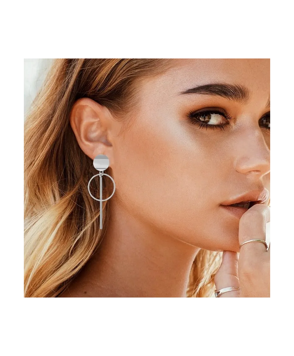 Kolczyki modowe kółko pałeczka Kolczyki modowe kółko pałeczka