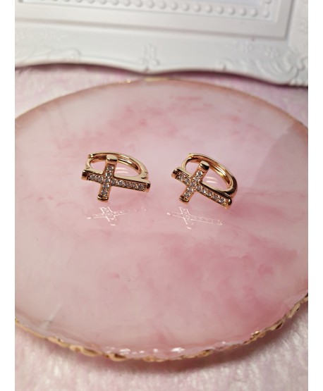 Kolczyki stal krzyżyki