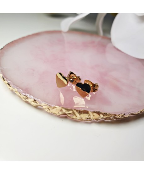 Kolczyki stal sztyfty serduszka