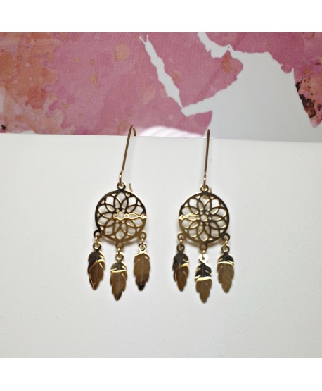 Kolczyki stal łapacz snów na haczyku