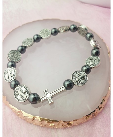 Bransoletka różaniec stalowa