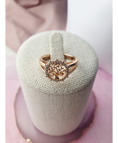 Pierścionek pozłacany drzewko szczęścia