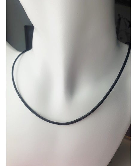 Łańcuszek czarny rzemyk 45 cm