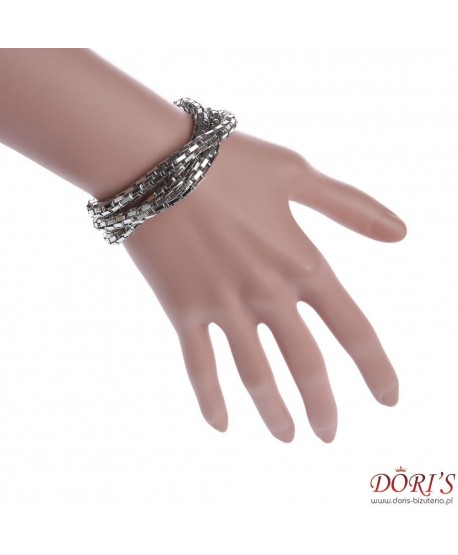 Bransoletka komplet trzech srebrnych bransoletek
