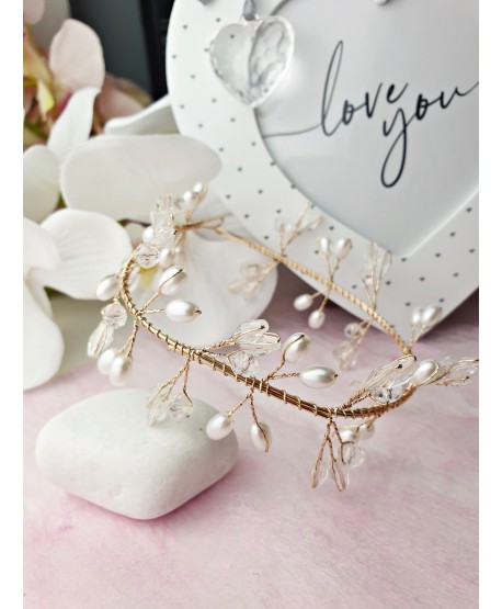 Ozdoba do włosów na druciku w złocie