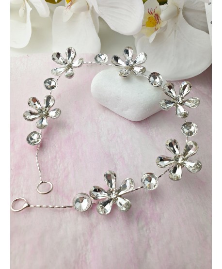 Ozdoba do włosów srebrna kwiaty