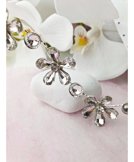 Ozdoba do włosów srebrna kwiaty