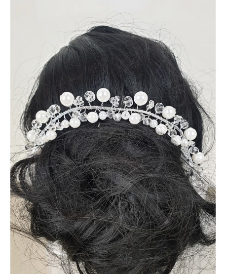 Ozdoba do włosów w srebrze z perełkami